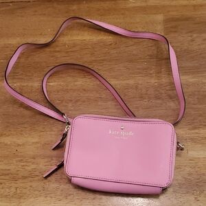 Kate Spade Pink Leather Crossbody Bag with Adjustable Strap